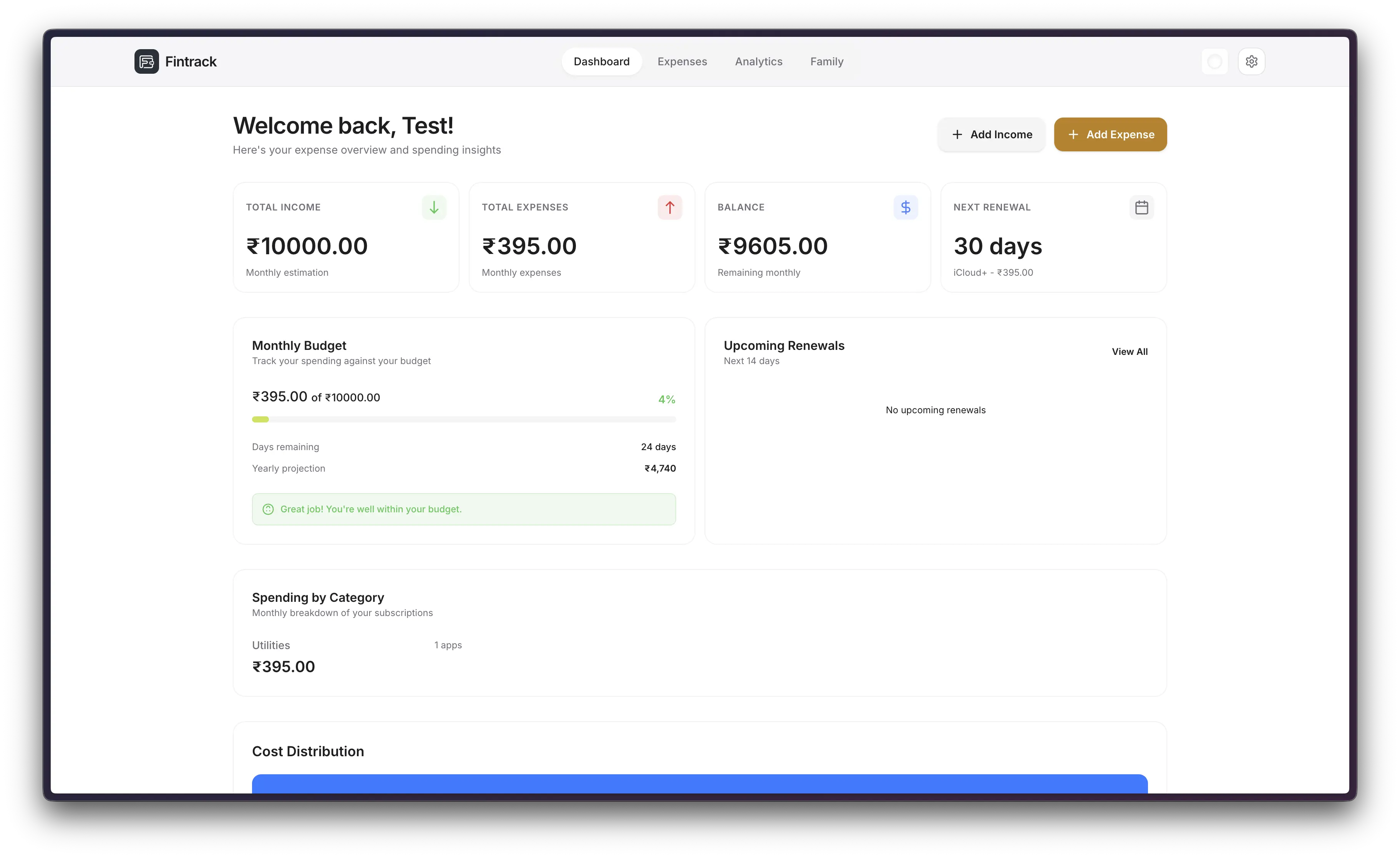 Fintrack preview